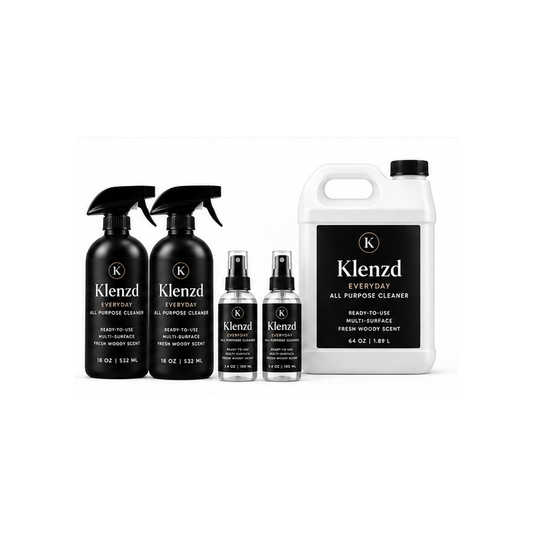 Klenzd Everywhere bundle current production labels centered on white background