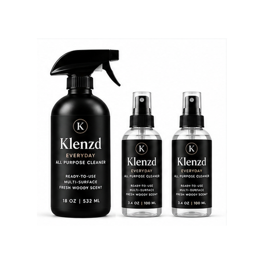 Klenzd On The Go current production labels centered on white background